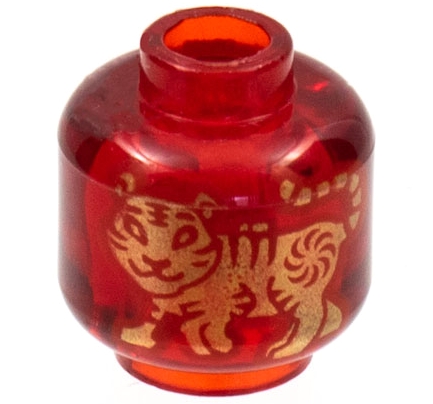 LEGO 3626pb3353 Minifigure, Head without Face with Gold Tiger Pattern