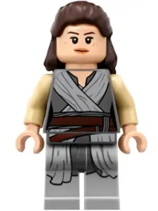 LEGO sw0866 Rey - Light Bluish Gray Tied Robe