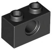 LEGO 3700 - Black Technic, Brick 1 x 2 with Hole