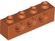 LEGO 3701 - Dark Orange Technic, Brick 1 x 4 with Holes