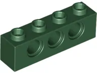 LEGO 3701 - Dark Green Technic, Brick 1 x 4 with Holes