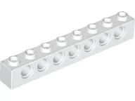 LEGO 3702 - White Technic, Brick 1 x 8 with Holes