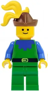 LEGO cas136 Forestman - Blue, Brown Hat, Yellow 3-Feather Plume