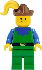 LEGO cas135 Forestman - Blue, Brown Hat, Yellow Plume