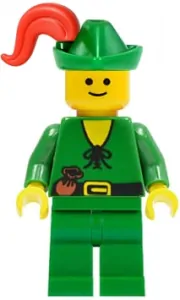 LEGO cas126 Forestman - Pouch, Green Hat, Red Plume