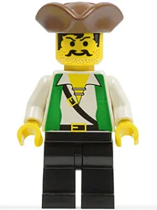 LEGO pi048 Pirát, Pirate Green Vest, Black Legs