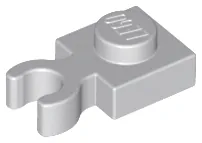 LEGO 4085d - Light Bluish Gray Plate, Modified 1 x 1 with Open O Clip Thick (Vertical Grip)