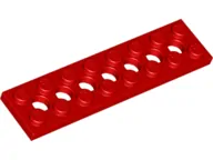 LEGO 3738 - Red Technic, Plate 2 x 8 with 7 Holes