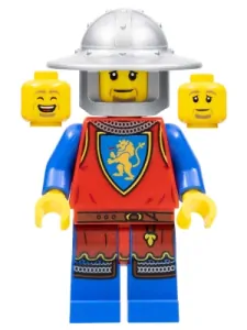 LEGO cas562 Lion Knight - Male, Flat Silver Broad Brim Helmet
