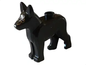 LEGO 92586pb07 Dog, Alsatian / German Shepherd with White Eyes