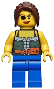 LEGO pi101 Pirate Female, Blue Legs