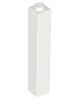 LEGO 2453b - White Brick 1 x 1 x 5 - Solid Stud