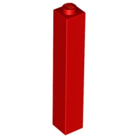 LEGO 2453b - Red Brick 1 x 1 x 5 - Solid Stud