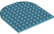 LEGO 80031 - Medium Azure Plate, Round 10 x 10 Rounded End