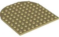 LEGO 80031 - Tan Plate, Round 10 x 10 Rounded End