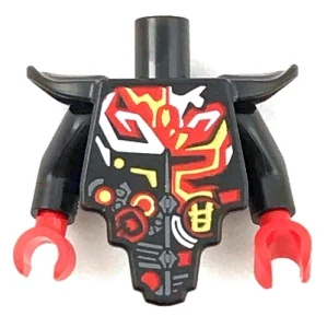 LEGO 28680pb03c01 Torso, Modified Short with Smooth Armor Breastplate with Shoulder Pads and Red