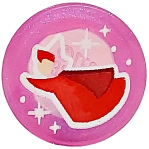 LEGO 98138pb418 Tile, Round 1 x 1 with Fairy Godmother Flora