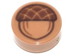 LEGO 98138pb070 - Žalud, Tile, Round 1 x 1 with Acorn Pattern