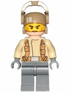 LEGO sw0698 Resistance Trooper - Tan Jacket, Frown, Cheek Lines