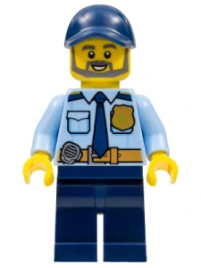LEGO cty1120 Police - City Officer Shirt with Dark Blue Tie and Gold Badge