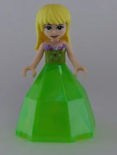 LEGO princezna, dívka v plesových šatech zelená
