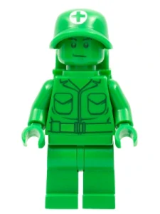 LEGO toy002 Green Army Man - Medic with Backpack