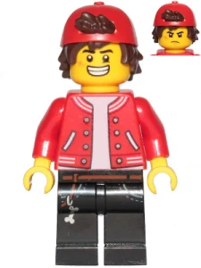 LEGO hs067 Jack Davids - Red Jacket with Backwards Cap