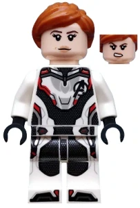 LEGO sh0571 Black Widow - White Jumpsuit, Dark Orange Ponytail