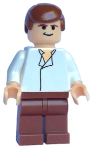 LEGO sw0084 Han Solo - White Shirt without Wrinkles, Reddish Brown Legs