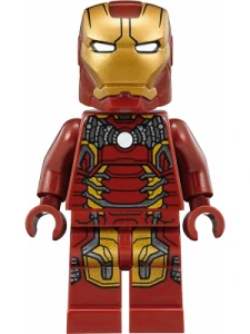 LEGO sh0498 Iron Man - Mark 43 Armor, Trans-Clear Head