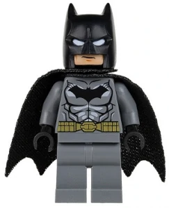 LEGO sh0151 Batman - Dark Bluish Gray Suit, Gold Belt, Black Hands, Spongy Cape