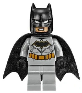 LEGO sh0531 Batman, Medium Nougat Face, Light Bluish Gray Suit