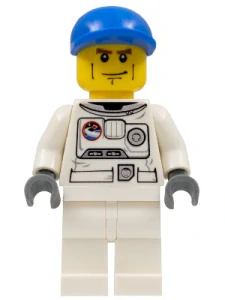LEGO cty0221 Spacesuit, White Legs, Blue Short Bill Cap, Brown Eyebrows