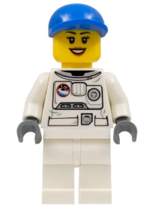 LEGO cty0225a Spacesuit, White Legs, Blue Short Bill Cap, Eyelashes, Black Eyebrows
