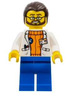 LEGO cty0494 Arctic Scientist - Dark Brown Hair, Beard