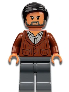LEGO jw083 Dr. Henry Wu - Reddish Brown Cardigan