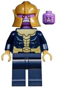 LEGO sh0696 Thanos - Dark Blue Legs Plain, Dark Blue Arms, Pearl Gold Helmet