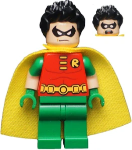 LEGO sh0200 Robin - Molded Short Sleeves, Spiked Hair