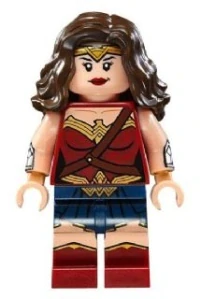 LEGO sh0221 Wonder Woman - Dark Red Torso, Dark Blue Skirt