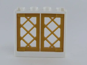 LEGO okno zlaté, bílý rám