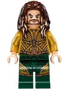 LEGO sh0429 Aquaman - Dark Brown Long Hair, Dark Green Legs