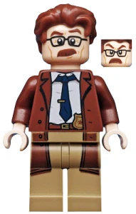 LEGO sh0591 Commissioner Gordon - Reddish Brown Hair and Coat