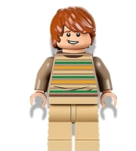 LEGO hp339 Ron Weasley - Striped Sweater, Tan Legs