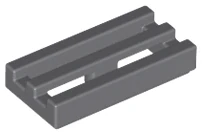 LEGO 2412b - Dark Bluish Gray Tile, Modified 1 x 2 Grille