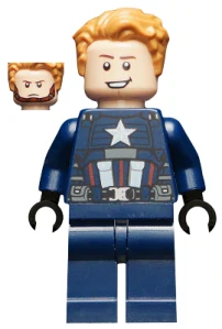 LEGO sh0625 Captain America - Dark Blue Suit, Black Hands, Hair