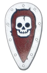 LEGO 2586px17 Minifigure, Shield Oval with Skull on Dark Red Background Pattern
