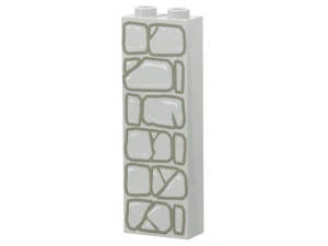 LEGO 2454pb001 Brick 1 x 2 x 5 with Dark Gray Stone Outlines Pattern