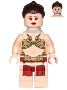 LEGO sw0485 Princess Leia - Jabba Slave Outfit, Dark Brown Long Braid