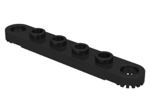 LEGO 4262 - Black Technic, Plate 1 x 6 with Toothed Ends