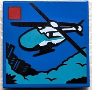 LEGO 3068pb2475 Tile 2 x 2 - Helikoptéra
